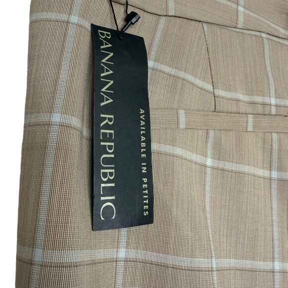 NWT Banana Republic Ryan Slim Straight-Fit  Wool Blend Windowpane Pants Size 8 - Picture 8 of 10